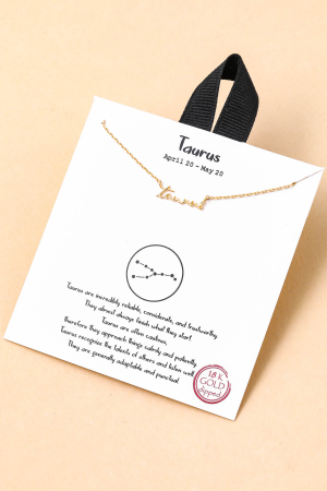 Handwritten Taurus Constellation Pendant Necklace