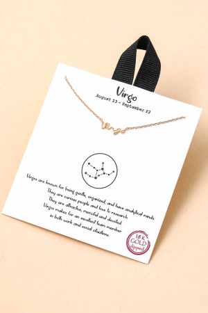 Handwritten Virgo Constellation Pendant Necklace