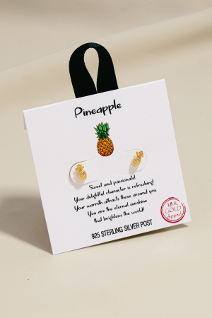 Gold Dipped Small Pineapple Stud Earrings