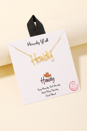 Howdy Print Necklace