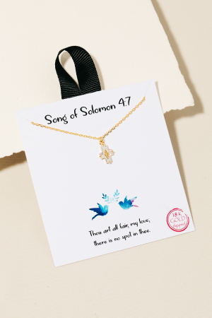 Gold Dipped Cz Cross Pendant Necklace