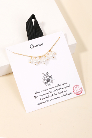 Gold Dipped Cluster Pearl Charms Necklace