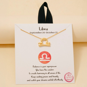 Gold Dipped Zodiac Sign Pendant Necklace