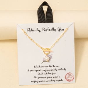 Gold Dipped Freshwater Pearl Toggle Chain Necklace