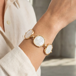 Pearl Disc Toggle Chain Bracelet