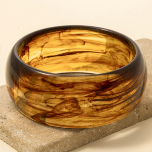 Thick Marble Resin Bangle Bracelet
