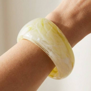 Thick Marble Resin Bangle Bracelet