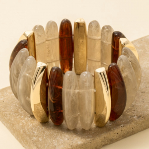 Metallic And Marble Resin Bangle Bracelet