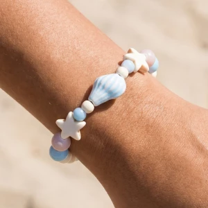 Star And Shell Beaded Stretch Bracelet