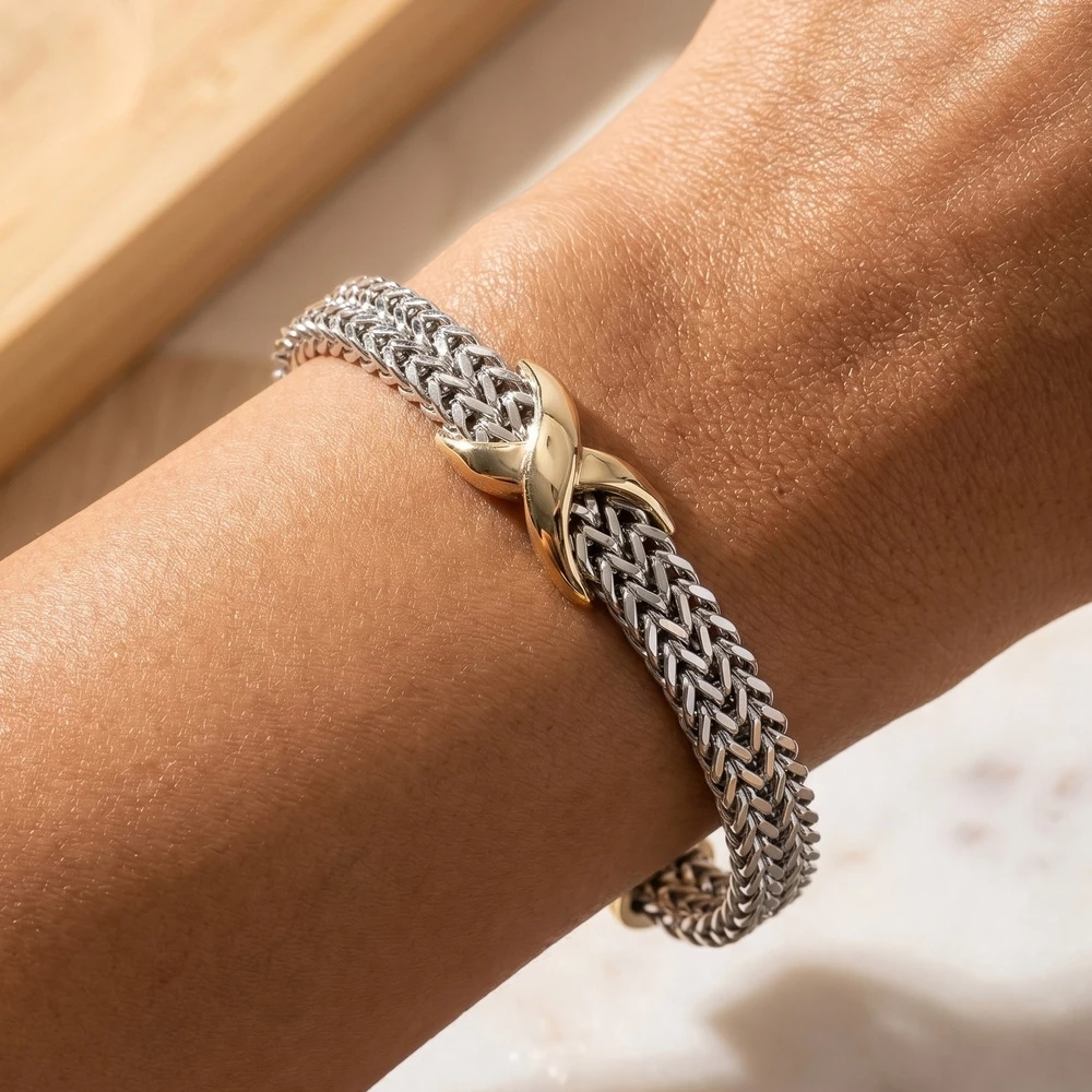 Woven Wheat Chain X Station Bracelet