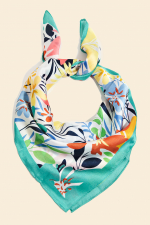 Intricate Floral Print Square Bandana