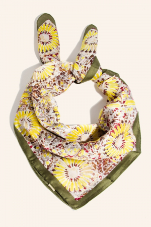 Abstract Floral Print Bandana Scarf