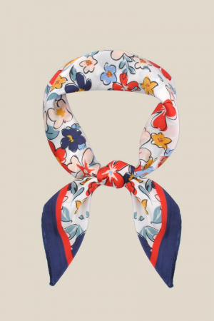 Multi Flower Print Bandana Scarf