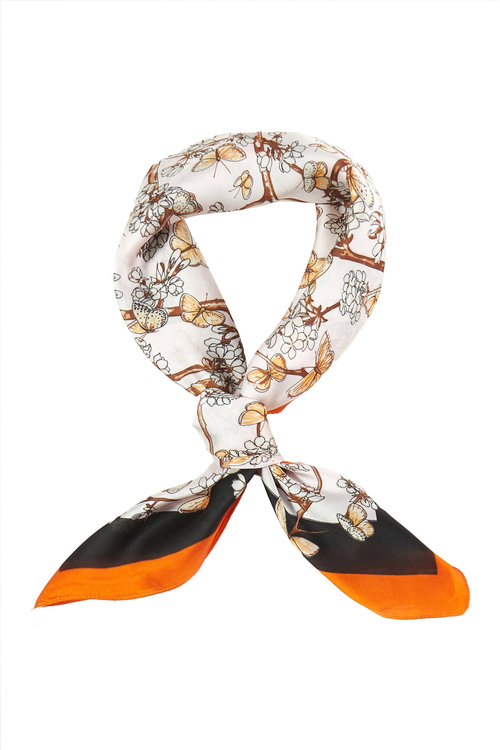 Flower With Butterfly Square Bandana Scarf