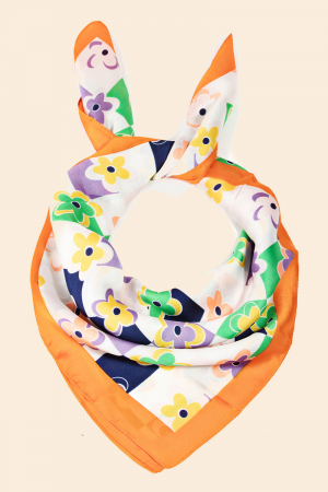 Floral Print Square Scarf