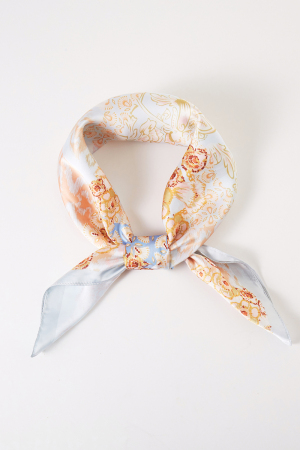 Abstract Floral Print Square Bandana Scarf