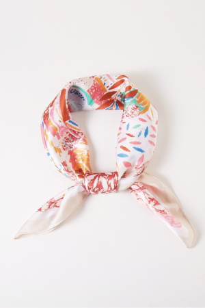 Multi Flower Leavees Print Bandana Scarf