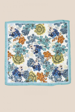 Multi Flower Pattern Square Bandana Scarf