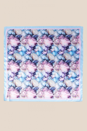 Flower Pattern Square Bandana Scarf