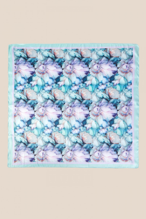 Flower Pattern Square Bandana Scarf