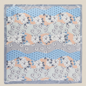 Wavy Flower Polka Dot Striped Pattern Scarf