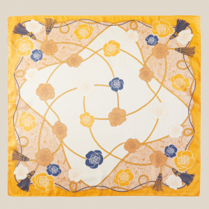 Flower And Rope Pattern Square Bandana Scarf