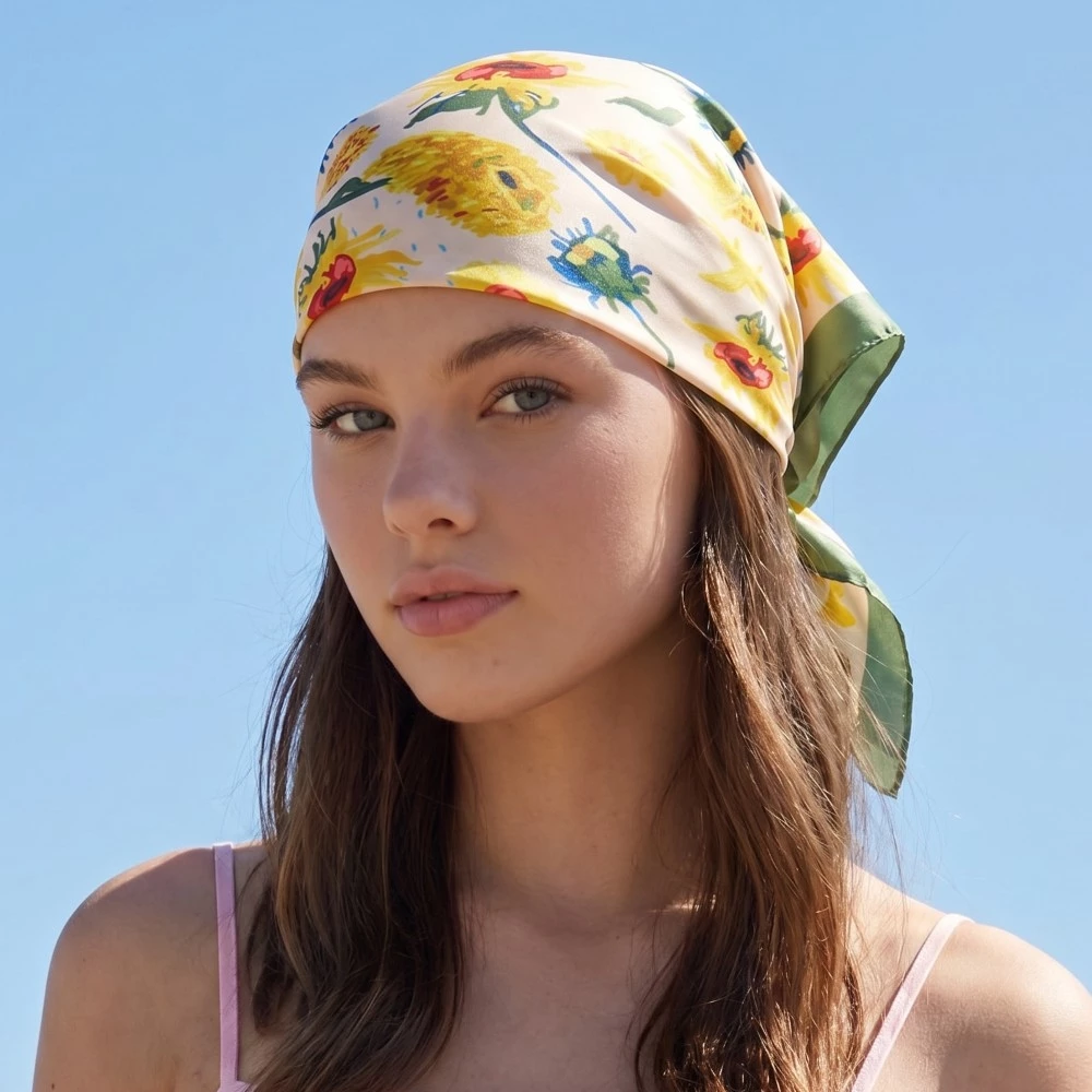 Multi Sunflower Print Scarf