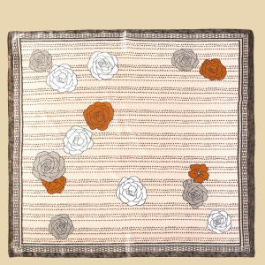 Rose Print Square Bandana Scarf