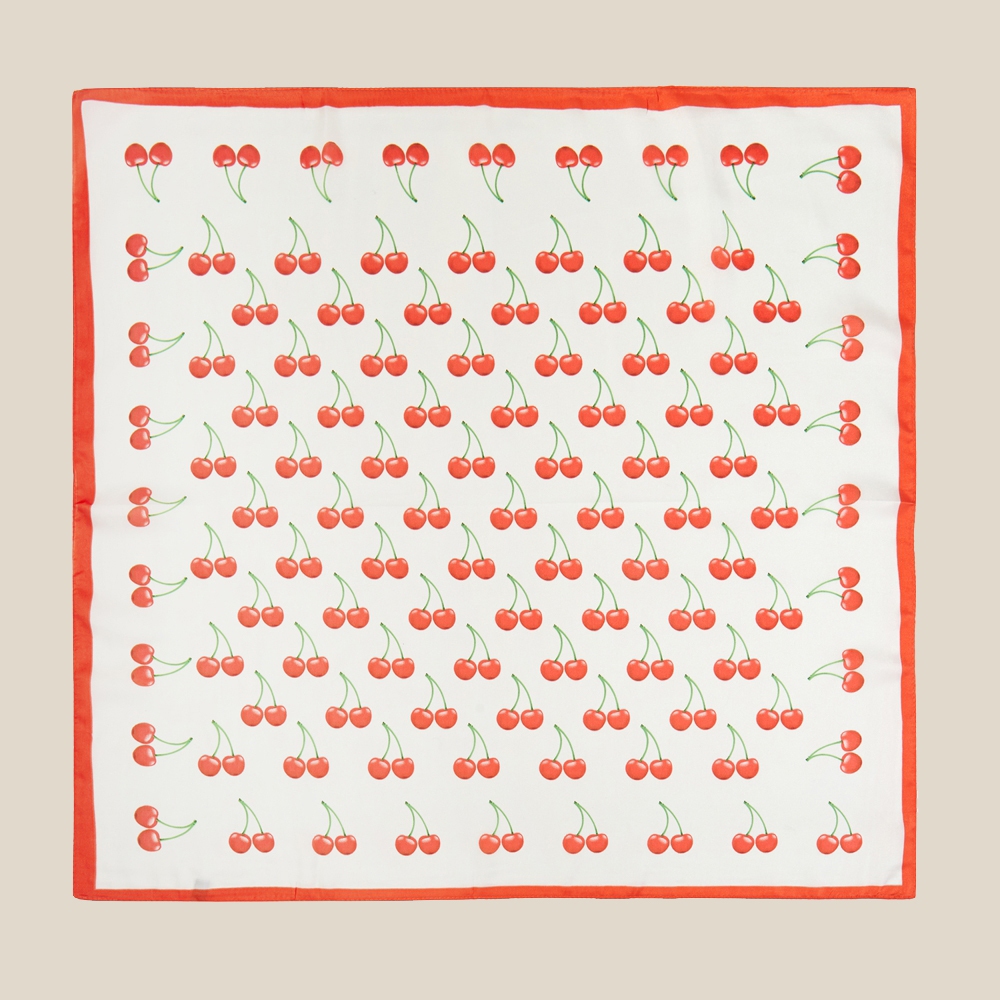 Cherry Fruit Print Bandana Scarf