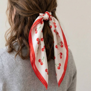 Cherry Fruit Print Bandana Scarf
