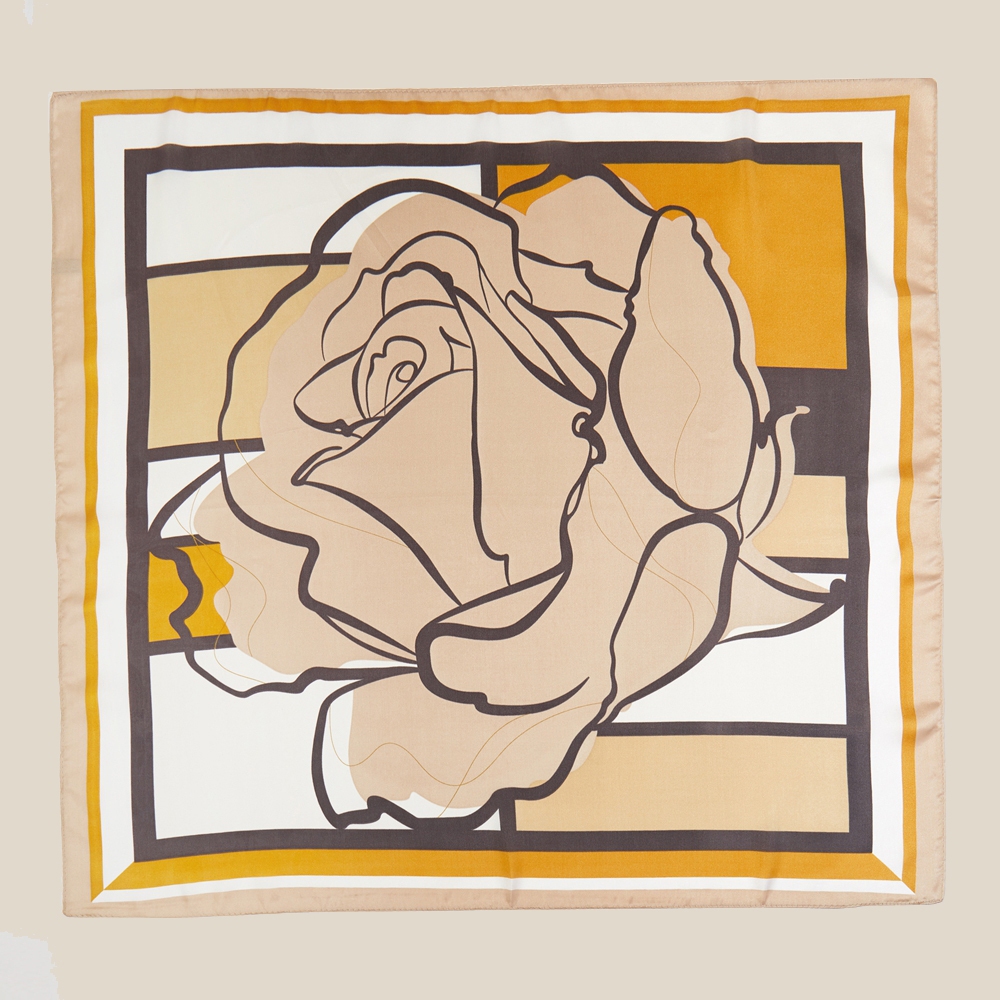 Modern Rose Print Bandana Scarf