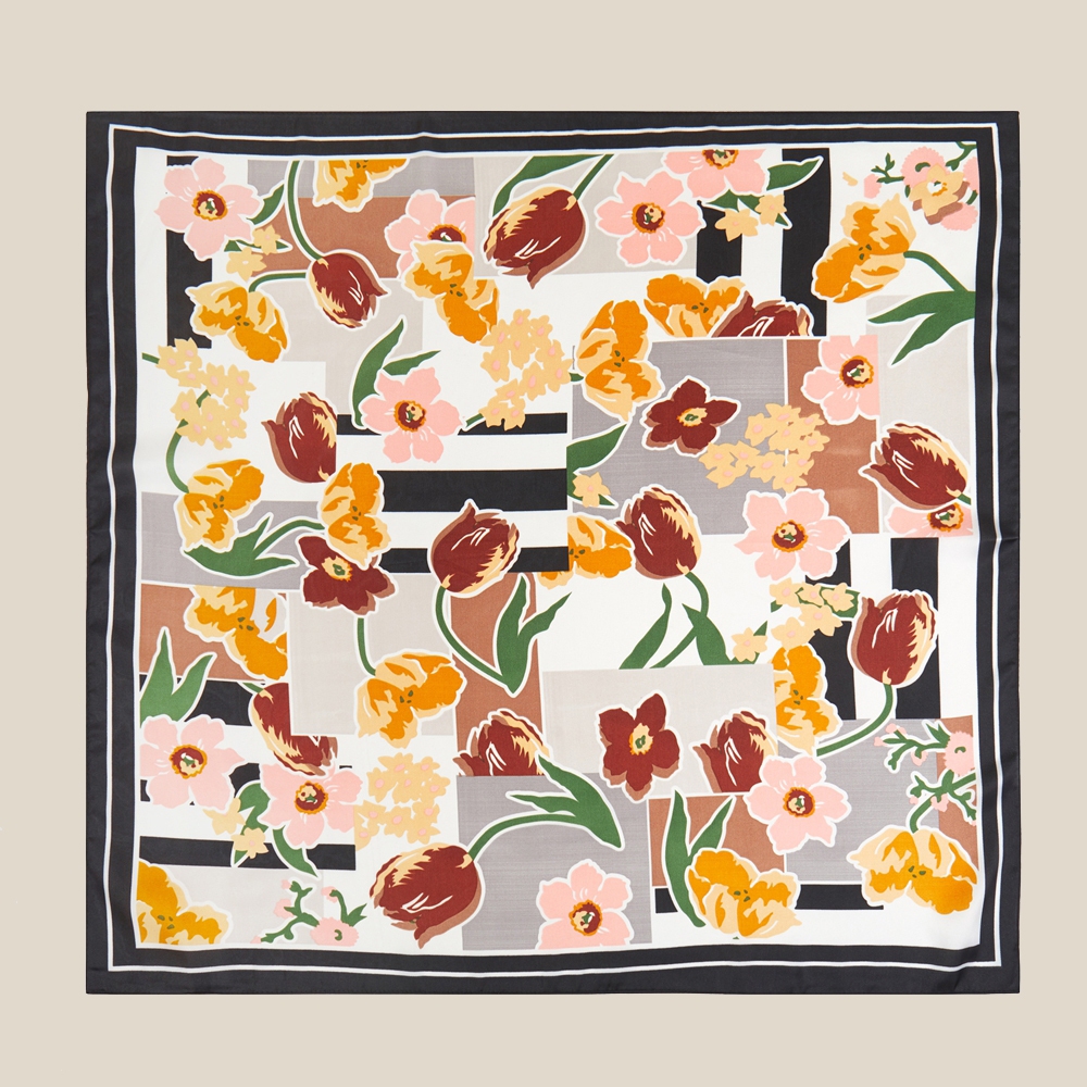 Abstract Floral Art Print Bandana Scarf
