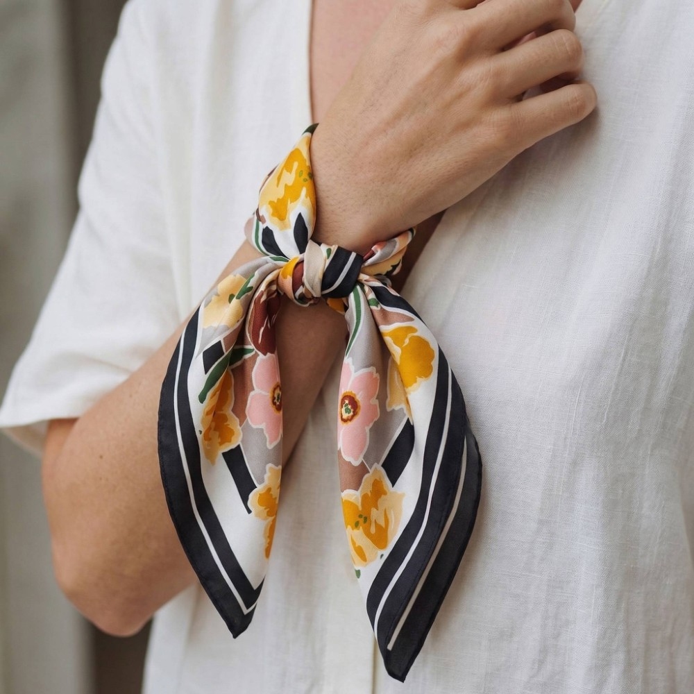 Abstract Floral Art Print Bandana Scarf