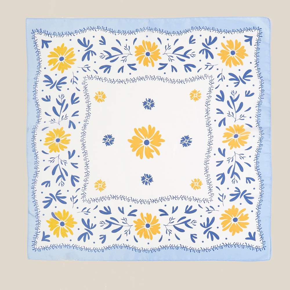 Flower Pattern Bandana Scarf