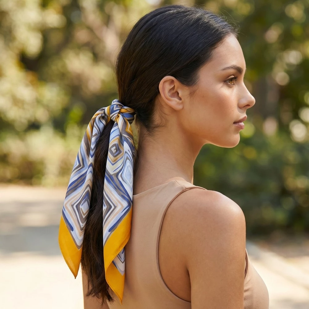 Modern Abstract Square Art Print Bandana Scarf