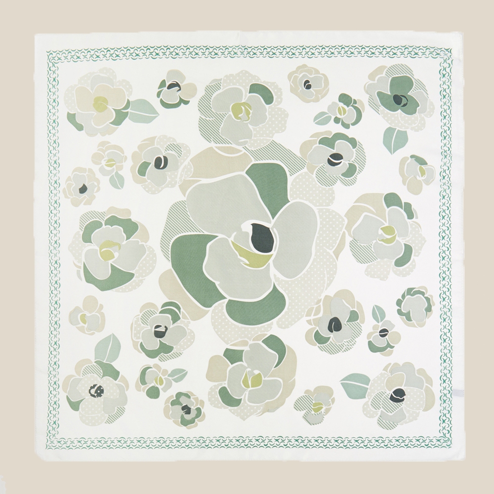 Multi Texture Flower Print Bandana Scarf