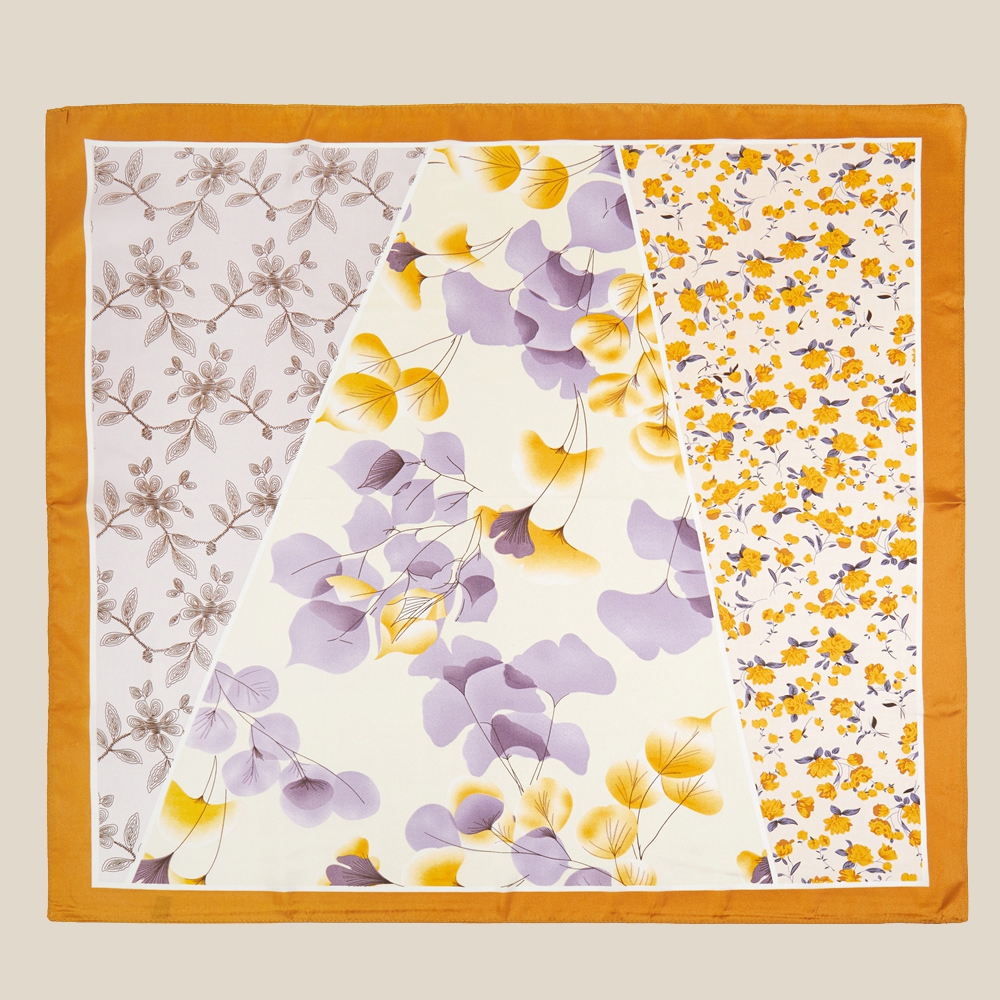 Multi Flower Pattern Print Bandana Scarf