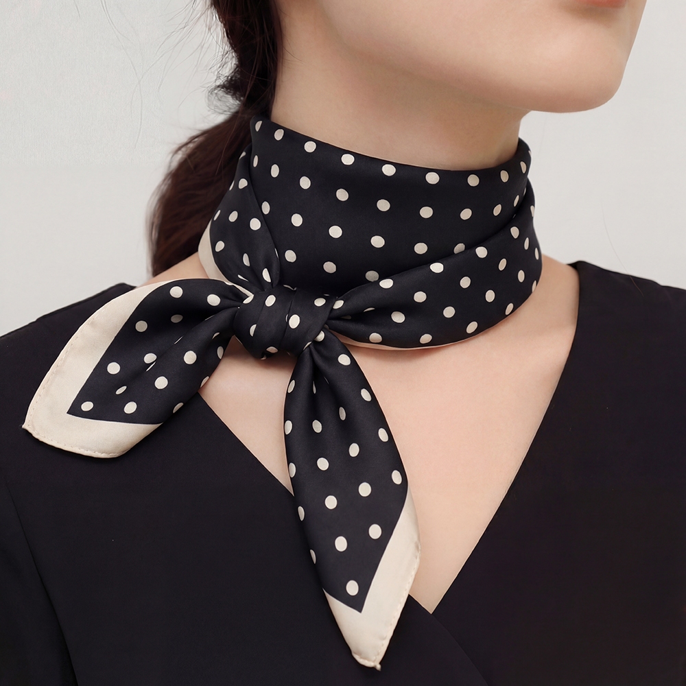 Polka Dot Print Square Scarf
