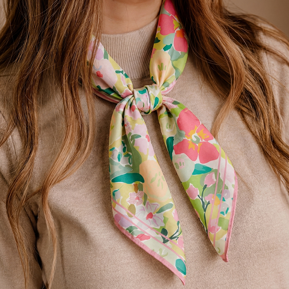 Abstract Flower Garden Square Bandana Scarf