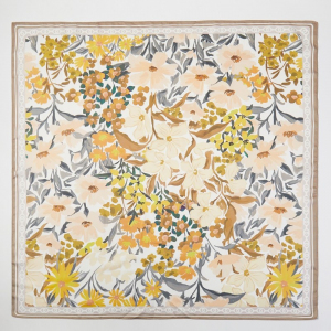 Colorful Flower Garden Print Square Bandana Scarf