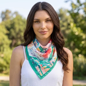 Painterly Abstract Floral Square Scarf