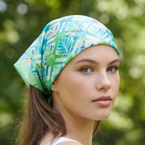 Batik Leaf Lattice Square Scarf