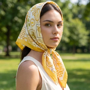Coastal Lobster And Palm Square Scarf