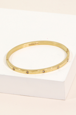 Metallic Rhinestone Bangle Bracelet