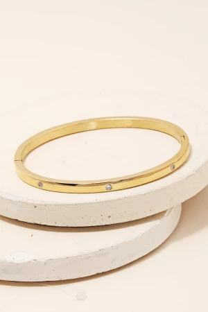 Stainless Steel Studded Bangle Bracelet