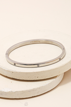 Stainless Steel Studded Bangle Bracelet