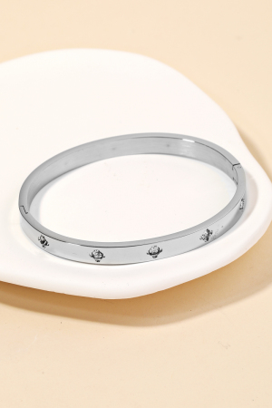 Studded Metallic Bangle Bracelet