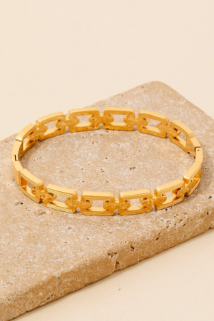 Stainless Steel Herringbone Chain Bangle Bracelet