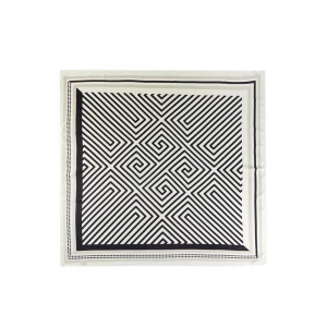 Greek Key Fret Border Square Scarf