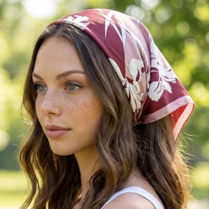 Graphic Iris Line Art Square Scarf
